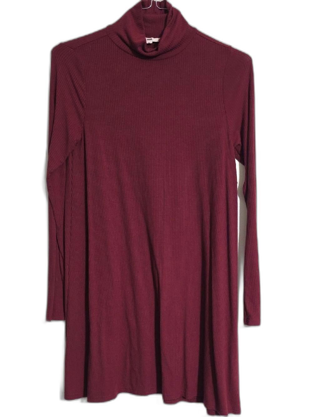 NWT Vans Ribbed Long Sleeve Turtleneck Dress - Wine